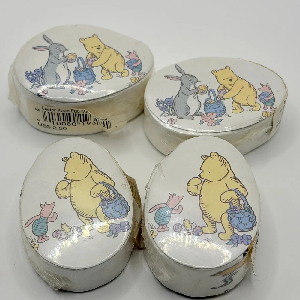 Disney Winnie the Pooh Vintage Easter Magic Towel Lot of 4 Classic Washcloth New